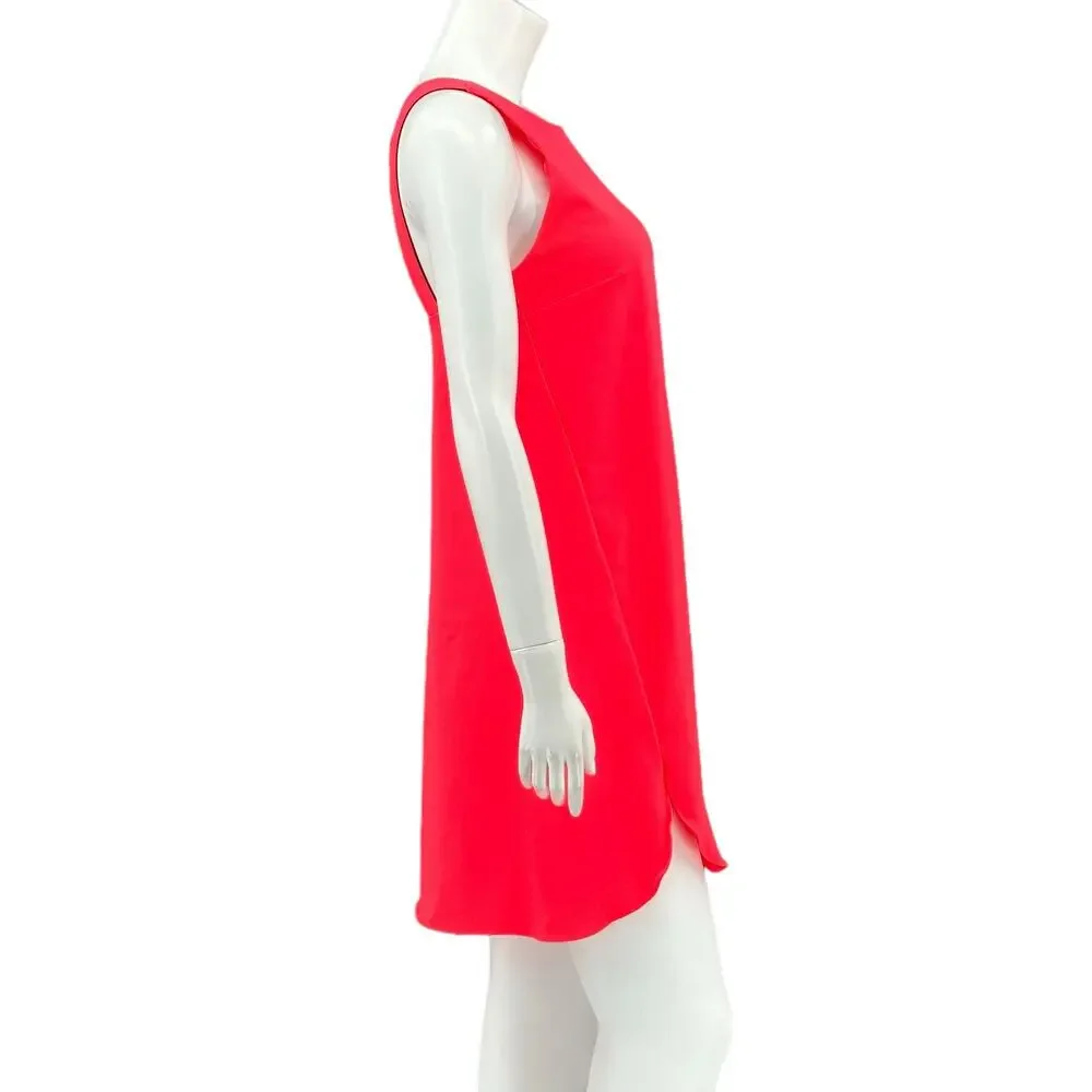 Armani Exchange Dress Womens 4 Neon‎ Pink Shift Strappy Cutout Sleeveless Party